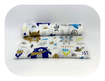 Plienka bavlna potlač - zvieratká