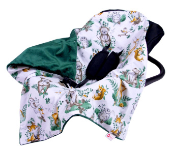 Obojstranná deka do kočíka minky 80x80 cm- lesné zvieratká