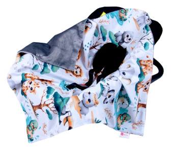 Obojstranná deka do kočíka minky 80x80 cm - mlaďatá