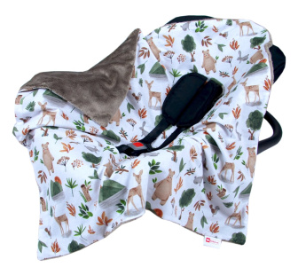 Obojstranná deka do kočíka minky 80x80 cm - les