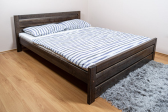 Postel Olivie 180/200 cm s roštem - masiv jelša 4 cm - grafit