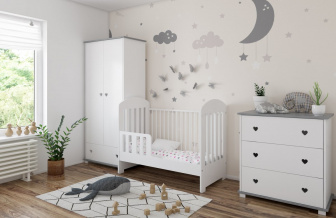 Postieľka 120/60 cm Vanessa - biela - 2v1