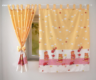 Detské závesy - 120x160 cm medvedík s bedrunkou - žltá