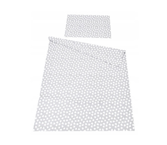 Obliečky do postielky 120/90 cm - srdiečka sivá