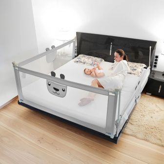 Zábrana na posteľ Méďa - 160 cm sivá