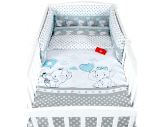 Súprava do postielky 135/100 cm 3 diely - sloňatá modrá