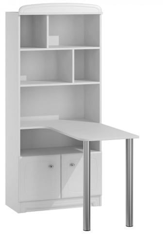 Regál s písacím stolom N36 - Bianco bielá