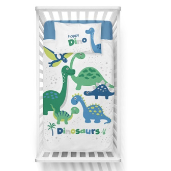 Obliečky do postieľky z bambusového vlákna 100x135 cm - Dino