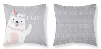 Detské obliečky na vankúš 40x40 cm - Medveď / sivá