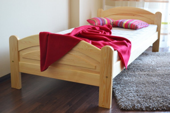 Posteľ z masívu borovice Bella 90x200 cm - PRÍRODNÁ + rošt ZADARMO
