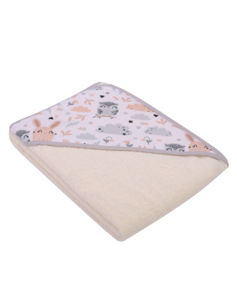 Detská osuška s kapucňou termofrote - béžová 80x80 cm