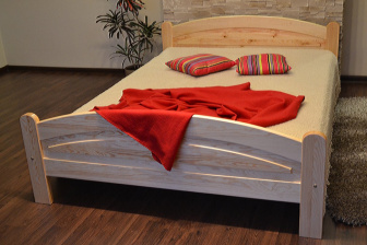 Posteľ z masívu borovice Bella 120x200 cm - PRÍRODNÁ + rošt ZADARMO