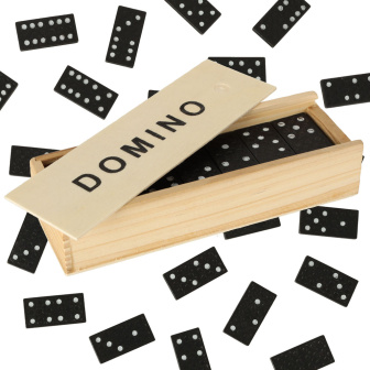 Domino v drevenej krabičke