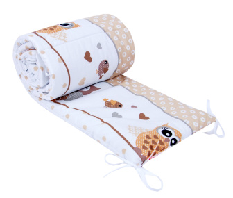 Ochranný mantinel do postieľky - sovička/ béžová