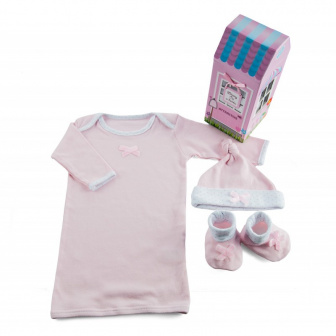 Dojčenský darčekový set 3 diely růžová