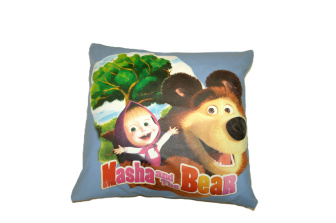 Detská obliečka na vankúš 40x40 cm - Máša a Medvěď / modrá