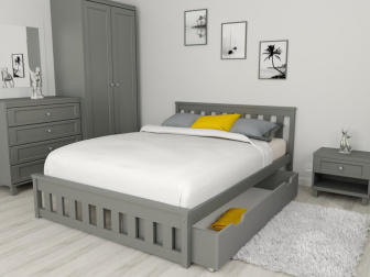 Posteľ z masívu Abby 180x200 cm + matrac Super-flex + rošt ZADARMO - Sivá