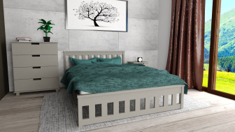 Posteľ Abby 160/200 cm masív borovica - šedá + rošt ZADARMO