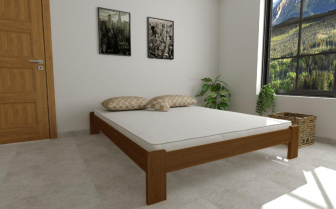 Posteľ Adam 120 x 200 cm dub masív borovice + rošt ZADARMO