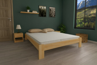 Posteľ Adam 140x200 cm masív + matrace Diana 10 cm + rošt ZADARMO