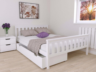 Posteľ Agata 90x200 cm - BIELA  + matrac Optimal 15 cm + rošt ZADARMO