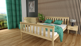 Postel Agata 140/200 cm masiv borovice + rošt ZADARMO