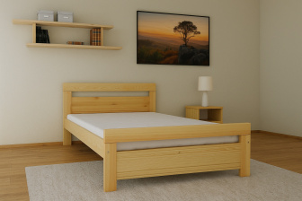 Posteľ z masívu borovice 3,5 cm Nova 90x200 cm + rošt ZADARMO