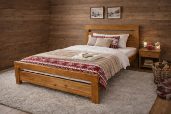 Posteľ z masívu borovice Amor 90x200 cm - DUB + rošt ZADARMO