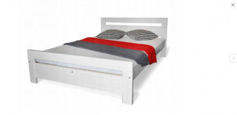 Posteľ z masívu borovice Amor 140x200 cm - BIELA + rošt ZADARMO