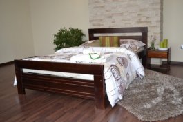 Posteľ AMOR 140x200 cm - ORECH + matrace Relax + rošt ZADARMO
