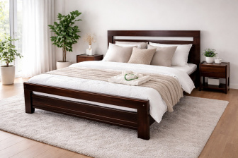 Posteľ z masívu borovice Amor 180x200 cm - ORECH + rošt ZADARMO