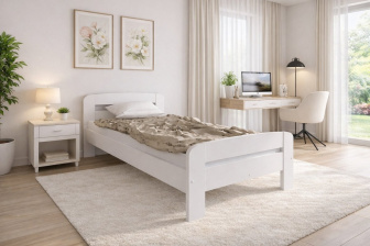 Zvýšená posteľ Andula biela 90 x 200 cm + rošt