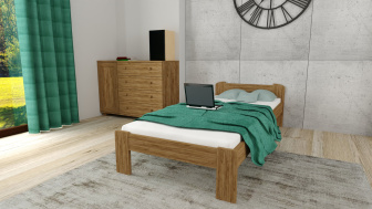 Posteľ z masívu Anetka 90 x 200 cm dub + rošt ZADARMO