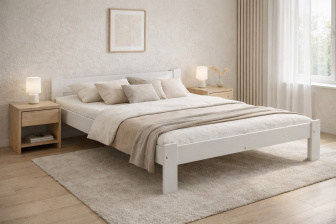 Posteľ z masívu Anetka 120 x 200 cm BIELA + rošt ZADARMO