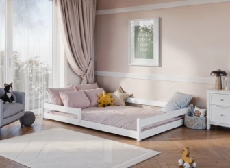 Detská montessori posteľ Axel 120/200 cm + rošt ZADARMO - biela