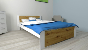 Posteľ Irma 80x200 cm Dub Artisan/ biela + rošt ZADARMO