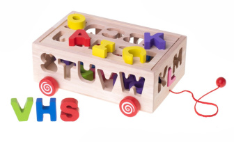 Vzdelávací vkladací vozík s písmenami