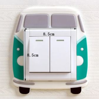 Svietiaca 3D silikónová dekorácia vypínača - autobus