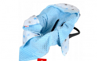 Zavinovacia deka do autosedačky modrá - hviezdičky