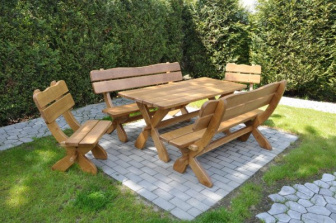 Zahradná zostava dub - 160 cm - masív smrek