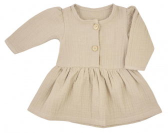 Dojčenské mušelínové šatôčky - svetlo béžové