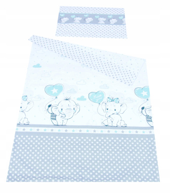 Obliečky do postielky 135/100 cm - sloňatá modrá