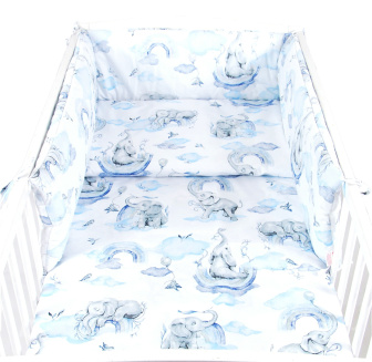 Súprava do postielky 3 diely - sloník modrá