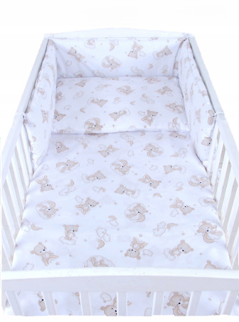 Súprava do postielky 3 diely - šitý medvedík