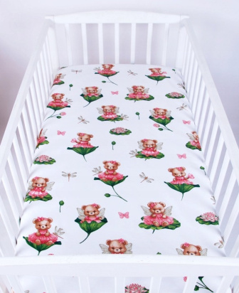 Plachta bavlnené s gumkou 120/60 cm - medvědí víla