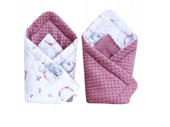 Zavinovačka obojstranná Minky - Slon ružová