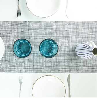 Prestieranie pletené / PVC 1 kus - behúň - svetlo šedá