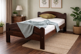 Posteľ z masívu borovice Bella 90x200 cm - ORECH + rošt ZADARMO