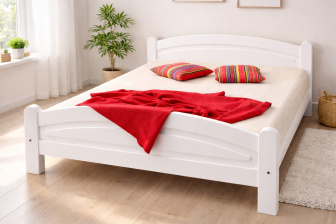 Posteľ z masívu borovice Bella 140x200 cm - BIELA + rošt ZADARMO