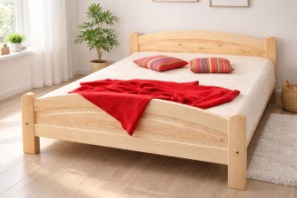 Posteľ z masívu borovice Bella 160x200 cm - PRÍRODNÁ + rošt ZADARMO